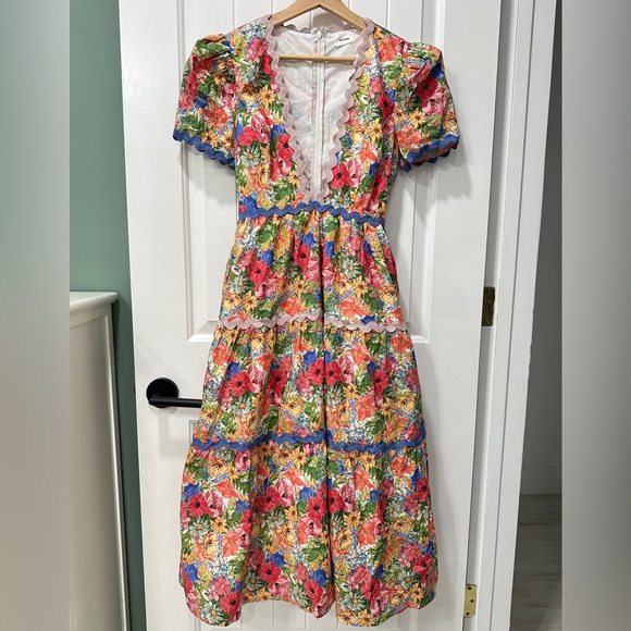 AUREUM Dresses & Skirts - Aureum Madeleine Floral Multicolor Midi Dress